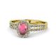 1 - Amaya Desire Rhodolite Garnet and Diamond Halo Engagement Ring 