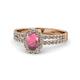 1 - Amaya Desire Rhodolite Garnet and Diamond Halo Engagement Ring 