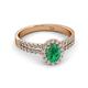 2 - Amaya Desire Emerald and Diamond Halo Engagement Ring 