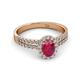 2 - Amaya Desire Ruby and Diamond Halo Engagement Ring 