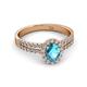 2 - Amaya Desire London Blue Topaz and Diamond Halo Engagement Ring 