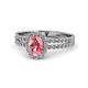 1 - Amaya Desire Pink Tourmaline and Diamond Halo Engagement Ring 