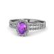 1 - Amaya Desire Amethyst and Diamond Halo Engagement Ring 