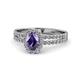 1 - Amaya Desire Iolite and Diamond Halo Engagement Ring 