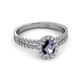 2 - Amaya Desire Iolite and Diamond Halo Engagement Ring 