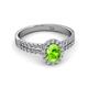 2 - Amaya Desire Peridot and Diamond Halo Engagement Ring 