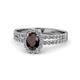 1 - Amaya Desire Red Garnet and Diamond Halo Engagement Ring 
