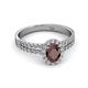 2 - Amaya Desire Red Garnet and Diamond Halo Engagement Ring 