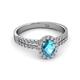 2 - Amaya Desire London Blue Topaz and Diamond Halo Engagement Ring 
