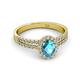 2 - Amaya Desire London Blue Topaz and Diamond Halo Engagement Ring 