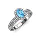 3 - Amaya Desire Blue Topaz and Diamond Halo Engagement Ring 