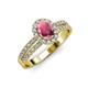 3 - Amaya Desire Rhodolite Garnet and Diamond Halo Engagement Ring 