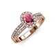 3 - Amaya Desire Rhodolite Garnet and Diamond Halo Engagement Ring 
