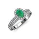 3 - Amaya Desire Emerald and Diamond Halo Engagement Ring 
