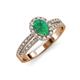 3 - Amaya Desire Emerald and Diamond Halo Engagement Ring 