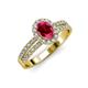3 - Amaya Desire Ruby and Diamond Halo Engagement Ring 