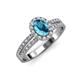 3 - Amaya Desire London Blue Topaz and Diamond Halo Engagement Ring 