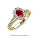 3 - Raisa Desire Ruby and Diamond Halo Engagement Ring 
