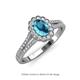 3 - Raisa Desire London Blue Topaz and Diamond Halo Engagement Ring 