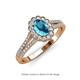 3 - Raisa Desire London Blue Topaz and Diamond Halo Engagement Ring 
