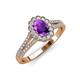 3 - Raisa Desire Amethyst and Diamond Halo Engagement Ring 