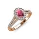3 - Raisa Desire Rhodolite Garnet and Diamond Halo Engagement Ring 