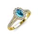 3 - Raisa Desire London Blue Topaz and Diamond Halo Engagement Ring 