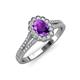 3 - Raisa Desire Amethyst and Diamond Halo Engagement Ring 