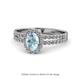 1 - Amaya Desire Aquamarine and Diamond Halo Engagement Ring 