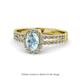 1 - Amaya Desire Aquamarine and Diamond Halo Engagement Ring 