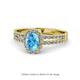 1 - Amaya Desire Blue Topaz and Diamond Halo Engagement Ring 