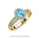 3 - Amaya Desire Blue Topaz and Diamond Halo Engagement Ring 