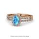 1 - Amaya Desire Blue Topaz and Diamond Halo Engagement Ring 