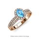 3 - Amaya Desire Blue Topaz and Diamond Halo Engagement Ring 