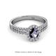 2 - Amaya Desire Iolite and Diamond Halo Engagement Ring 