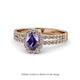 1 - Amaya Desire Iolite and Diamond Halo Engagement Ring 