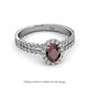 2 - Amaya Desire Red Garnet and Diamond Halo Engagement Ring 