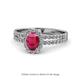 1 - Amaya Desire Ruby and Diamond Halo Engagement Ring 