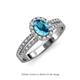 3 - Amaya Desire London Blue Topaz and Diamond Halo Engagement Ring 