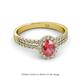 2 - Amaya Desire Pink Tourmaline and Diamond Halo Engagement Ring 
