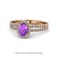 1 - Amaya Desire Amethyst and Diamond Halo Engagement Ring 