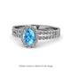 1 - Amaya Desire Blue Topaz and Diamond Halo Engagement Ring 