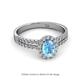 2 - Amaya Desire Blue Topaz and Diamond Halo Engagement Ring 