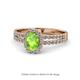 1 - Amaya Desire Peridot and Diamond Halo Engagement Ring 
