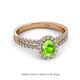 2 - Amaya Desire Peridot and Diamond Halo Engagement Ring 