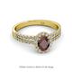 2 - Amaya Desire Red Garnet and Diamond Halo Engagement Ring 