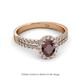 2 - Amaya Desire Red Garnet and Diamond Halo Engagement Ring 