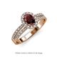 3 - Amaya Desire Red Garnet and Diamond Halo Engagement Ring 