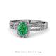 1 - Amaya Desire Emerald and Diamond Halo Engagement Ring 