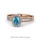 1 - Amaya Desire London Blue Topaz and Diamond Halo Engagement Ring 